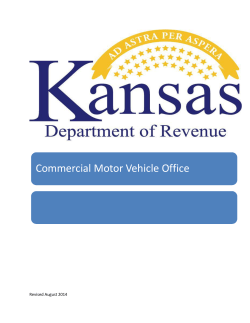 CMV Registration Manual - Kansas Department of Revenue
