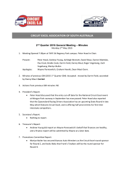 General Meeting &ndash; 2nd May 2016