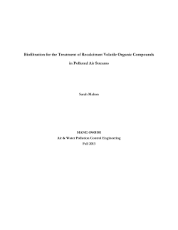 Biofiltration for the Treatment of Recalcitrant Volatile