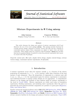 Mixture Experiments in R Using mixexp