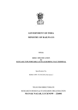 RDSO/SPN/TC/85 /2010 - Ministry of Railways