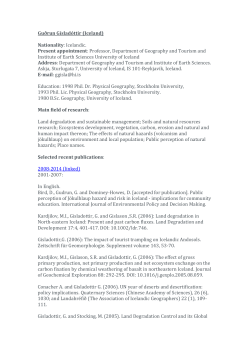 Guðrun Gísladóttir - COMMISSION ON LAND DEGRADATION AND