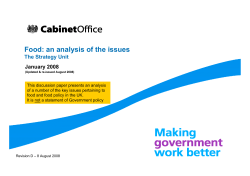 Food: an analysis of the issues