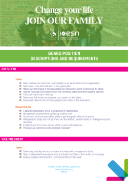 board position descriptions and requirements