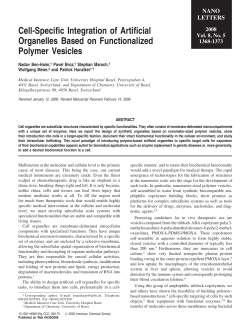 Cell-Specific Integration of Artificial Organelles Based on