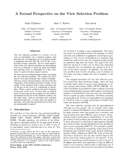 A formal perspective on the view selection problem