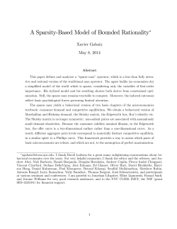 A Sparsity-Based Model of Bounded Rationality&lowast;