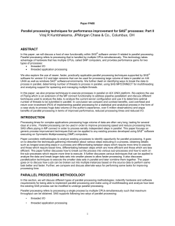 Parallel processing techniques for performance improvement for