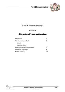 Module 3: Changing Procrastination - Centre for Clinical Interventions