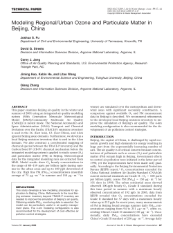 Modeling Regional/Urban Ozone and Particulate Matter in Beijing
