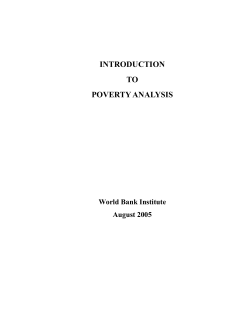 introduction to poverty analysis