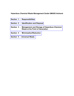 Hazardous Chemical Waste Management Guide UMASS Amherst