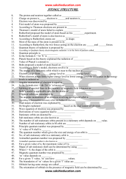 atomic structure. - Sakshi Education