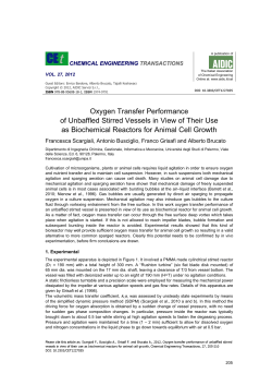 Oxygen Transfer Performance of Unbaffled Stirred Vessels in