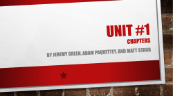 Unit #1 Chapters