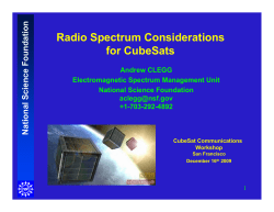 Radio Spectrum Considerations for CubeSats