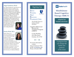 Signing Up Mindfulness- Based Cognitive Therapy (MBCT)