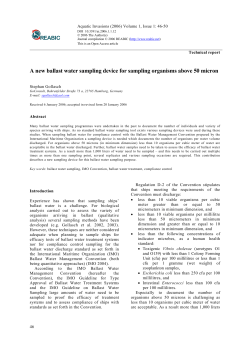 A new ballast water sampling device for sampling organisms above