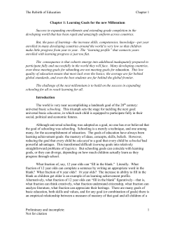 Chapter 1: A Millennium Learning Goal