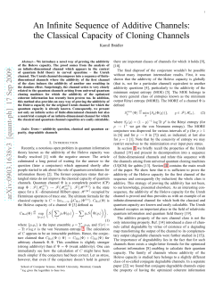 An Infinite Sequence of Additive Channels: the