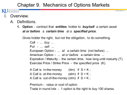 Option series - Paul Koch`s Finance Class Files
