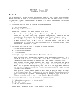 1 MATH 271 – Summer 2016 Assignment 1 – solutions Problem 1