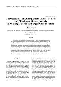 The Occurrence of Chlorophenols, Chlorocatechols and Chlorinated
