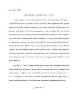 Essay code: B10/C4 Carbon Dioxide, a Simple but Miracle Molecule