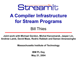 StreamIt-IBM-PL-Day-04 - Massachusetts Institute of Technology