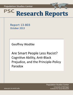 Are Smart People Less Racist? Cognitive Ability, Anti