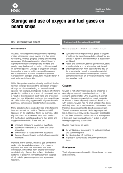 Guidance on safe use of oxygen and fuel gases on board