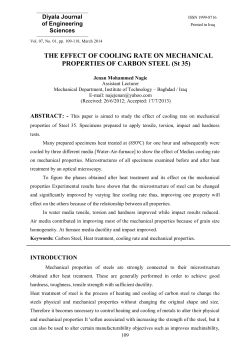 THE EFFECT OF COOLING RATE ON MECHANICAL PROPERTIES