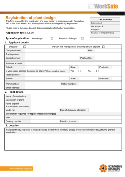 Registration of plant design