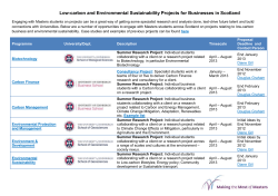 Low-carbon and Environmental Sustainability Projects