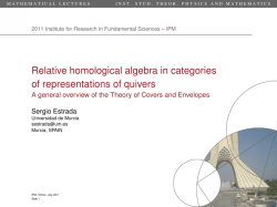 Relative homological algebra in categories of - Math