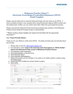 McKesson Practice ChoiceTM Electronic Prescribing of Controlled