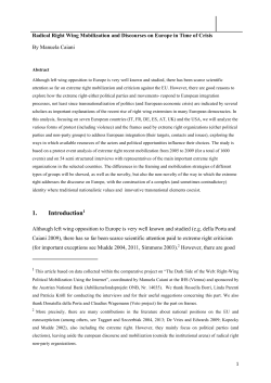 4. The Transnationalization of Extreme Right Mobilization