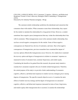 Consumers` cognitive, affective, and behavioral