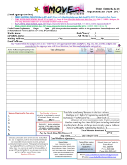 Team Competition Registration Form 2017 (check appropriate box