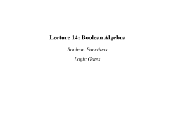 Lecture 14: Boolean Algebra