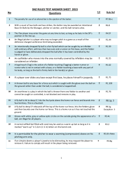 No SNZ RULES TEST ANSWER SHEET 2015 Questions