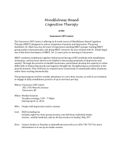 Mindfulness-Based Cognitive Therapy