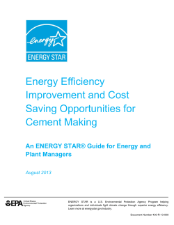 Energy Efficiency Improvement and Cost Saving Opportunities for