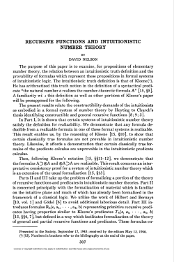recursive functions and intuitionistic number theory