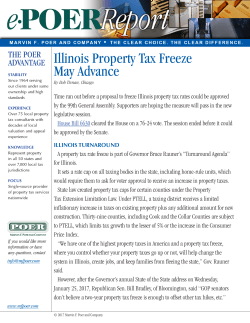 Illinois Property Tax Freeze May Advance