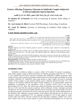 Factors Affecting Pregnancy Outcome in Subfertile Couples