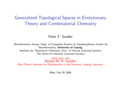 Generalized Topological Spaces in Evolutionary Theory and