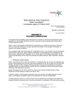 Radio Spectrum Policy Programme Public Consultation Commission