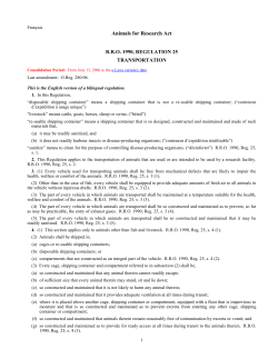 Animals for Research Act - RRO 1990, Reg. 25