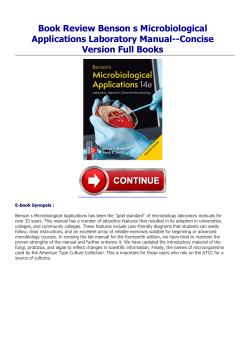 Book Review Benson s Microbiological Applications
